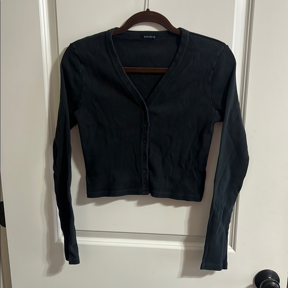 Brandy Melville one size Black Button-Up Cardigan